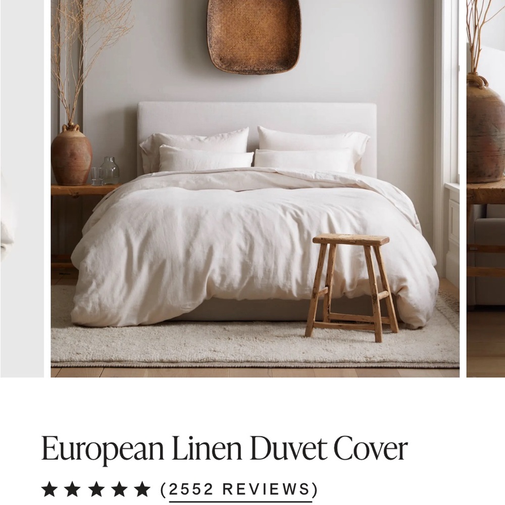NIB Quince European Linen Duvet Cover with 2 king shams - king/cal king